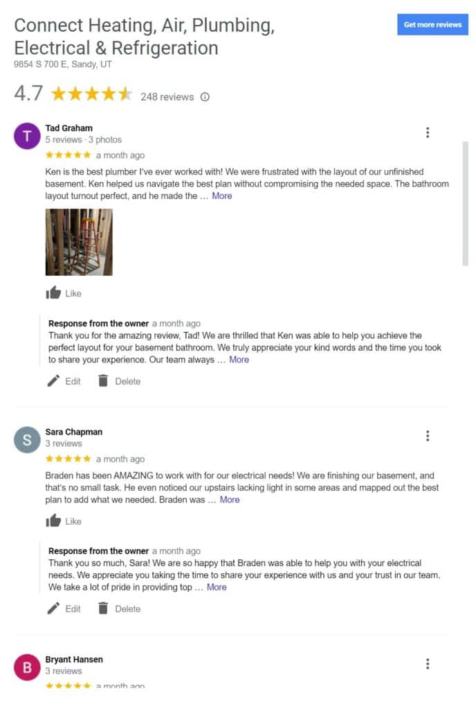Connect Heating, Air, Plumbing, Electrical & Refrigeration Reviews Connect Heating, Air, Plumbing, Electrical & Refrigeration Reviews